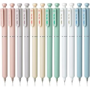 Mr. Pen- Retractable Gel Pens, 12 Pack, Black Ink, Soft Pastel Barrel Gel Pens Fine Point 0.5mm, Retractable Pen, Cute Pen