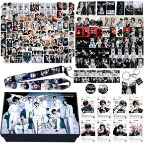 KPOPBP Stray Kids Giant Album Gift Box, 55 PCS Photocards Set, Kpop Cards, Lanyards, Stickers, Keychain, Gift for SKZ Boys and Girls