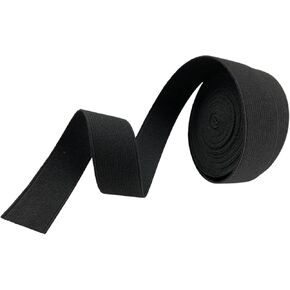 Black 3/4 Inch " x 5 Yards Flat Elastic Band Strap for Sewing Waistband Clothing Accessories Webbing Garment Trousers Costumes Craft DIY,Elastic Knit Elastic Spool