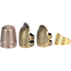 Sewing Thimbles Set, Vintage Finger Protector for Manual Knitting Quilting DIY