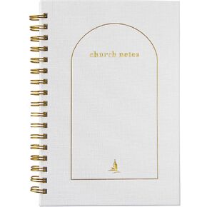 Church Notes Journal - Sermon Notes Notebook - Linen Hardcover Guided Journal to Write Speech Title, Key Points, Bible Verses and Notes - Sermon Journal Gift for Women and Men
