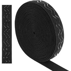 Silicone Gripper Tape for Clothing Black Elastic Band Non-Slip Sewing 20mm Wide Non-Slip Elastic for Sewing for DIY Garment Sewing Crafts Sports Shorts Wig Making Accessories for Wig Sewing