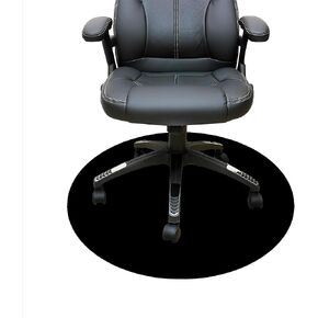 Custom Office Chair Mats for Hardwood Floor and Tile Floor,Personalized with Text Photo Computer Office Desk Chair Round Mat for Home and Office Use,Diameter 35.4" Black