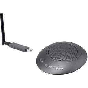 Workstream بواسطة Monoprice Wireless Omni Directional USB Conference Room MIC ومتحدث 360 درجة مع الضوضاء وإلغاء الصدى