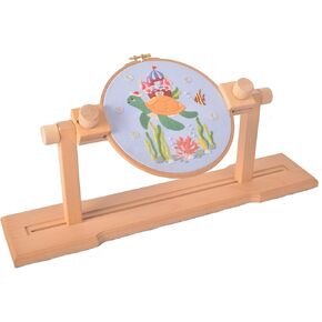 Adjustable Embroidery Hoop Stand, guofa Wooden Cross Stitch Stand Holder for DIY Craft Sewing, Easy Operation Lifesaver Embroidery Supplies