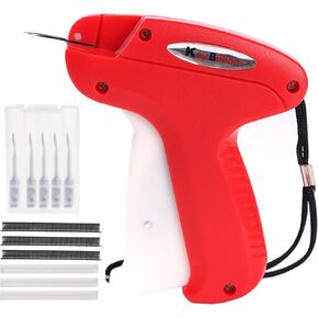 غرزة غرامة للملابس ، مسدس وضع علامة على غرزة Modo Home ، 1 Stitch Quick Clothing Fixer مع 6 إبر صغيرة و 5000 مثبتات صغيرة (2500 Black & 2500 White) ، Hemming Gun Red