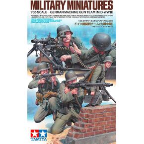TAMIYA 35386 1:35 Figure Set German MG Troops (5) with WW2 Faithful Replica, Model Building, Plastic Kit, Crafts, Hobby, Gluing, Model Kit, Assembly, Unpainted