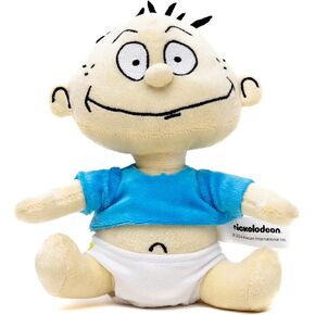 Nickelodeon Squeaky Plush Dog Toy for Large, Medium & Small Dogs, Rugrats Tommy Pickles Full Body Sitting Pose, 4" x 8"