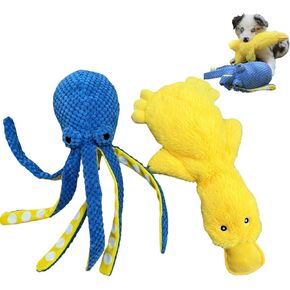 Duck and Octopus Dog Toys - Crinkle Dog Toy, Squeaky Dog Toy, Plush Dog Toy, No Stuffing Dog Toy, Interactive Boredom Busy Toy, Calming Cuddle Dog Toy, Puppy Play Toy - Large, Medium, Small Dog Gifts
