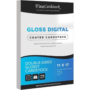 Double-Sided Heavyweight Gloss Digital C2S Cardstock – Perfect for Color Laser Printing, Photos, Brochures | 11 x 17" | Extra Thick 14 Pt (325gsm) | Acid Free, Glossy Coated on Both Sides | 50 Sheets