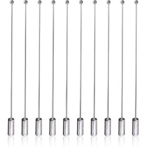 10Pcs Hat Pins for Jewelry Making Long Silver Brooch Pin Sticks with Stopper Large Thin Lapel Boutonniere Craft Accessories for Women DIY Crafts Caps and Fitted Hats Bulk 90mm Needle Pins
