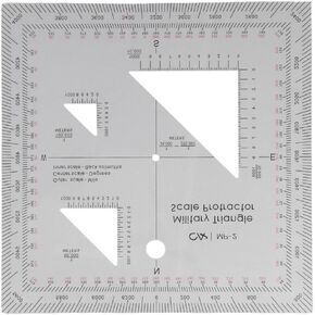 6-inch Military Protractor, Transparent Plastics Perfectly for Land Nav Protractor Built-in Scale MP-2 Learning