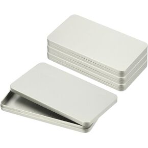 Patikil Small Cash Box ، 4 PCS Money Holder Metal Tin Box Cash Tray Money Organizer Case for Cash Ticket Credit Card Hight ، Silver