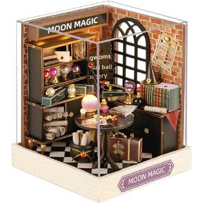 OZJAY DIY Miniature House Kit, Mini House Building Kit with LED & Furniture, DIY Wooden Dollhouse Miniature Kit for Adults Teen, Wooden Crafts Lovely Dollhouse Kit, Sweet Time