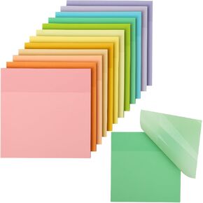 Mr. Pen- Transparent Sticky Notes, 3"x3", 12 Pads, 600 Sheets, Macron Pastel See Through Sticky Notes, Bulk Sticky Notes Transparent, Translucent Sticky Notes, Clear Transparent Sticky Notes Clear