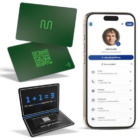 بطاقة - بطاقة عمل رقمية - انقر للمشاركة - AI Assistant - بطاقة شبكات مدعومة من الذكاء الاصطناعي - تواصل مع الأشخاص - انقر فوق NFC أو مسح QR - iPhone & Android