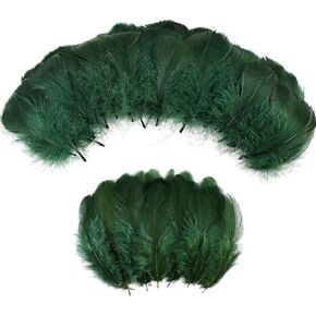 MAOFENG 480pcs Natural Feathers Bluk 3-5 inch Feathers Crafts Bluk for DIY Halloween Wedding Home Party Decorations,Blackish Green