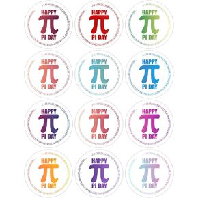 Lucleag 360 PCS Happy Pi Day Stickers for Kids, Round Pi Day Stickers Pi Symbol Stickers for Teacher Student Envelope Seals Gift Card DIY Crafts Pi Day Math Party Favor Decorations
