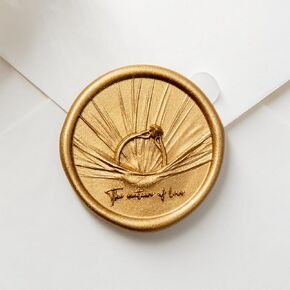 50pcs Handmade Wax Seal Stickers - Ring Design Self-Adhesive Seals for Wedding Invitations, Envelopes, and Valentine's Day Gifts Packaging(Gold)