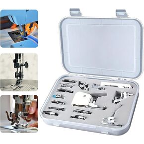 Universal 15-Piece Sewing Machine Presser Feet Kit, Multifunctional for Singer, Brother, Leap, Janome, Kenmore & More, Silver