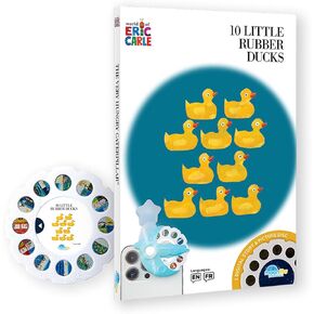 Moonlite Mini Story Book Projector for Kids, 10 Little Rubber Ducks Bedtime Story Book w/ Fun Sound Effects, Digital Storybooks for Kids, Immersive Kids Book Projector Story