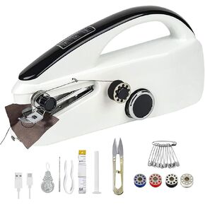 Handheld Sewing Machine, Mini Hand Sewing Machine, Portable Sewing Machine for Beginners, Manual Stitching Machine Easy to Use and Fast Stitch Suitable for Clothes,Fabrics, DIY
