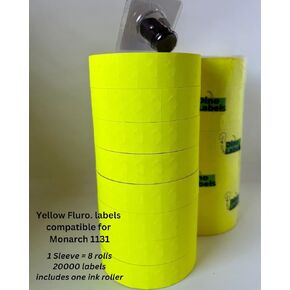 1131 ملصقات pricemarking متوافقة مع Monarch 1131 Labellers ، 8 لفات = 20000 تسمية (أصفر فلورو) in Kuwait