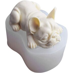 Kisangel French Bulldog Mould Dog Sleeping Silicone Mould for Fondant Chocolate Candy Paste Polymer Clay Resin