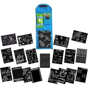 Chalkboard Coloring Cards Activity Go Set- Coloring Set, Chalkboard Crayons, Wipes, Coloring Travel kit