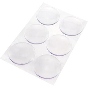 6PCS Wall Doorknob Stopper 2 Inch Silicone Bumper Strip Door Stop Wall Protector Wall Guard Cushioning Protective Door Stop Self Adhesive Clear Round Rubber Doorknob Wall Guard