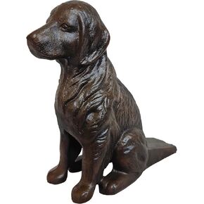 Lulu Decor, Cast Iron Decorative Dog Door Stopper, Doorstops, Sculpture, Dog Statue (Antique Black 4 lbs)