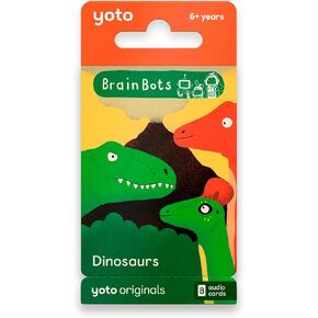 Yoto Brainbots: Dinosaurs-8 بطاقات صوتية صوتية للاستخدام مع جهاز الصوت واللاعب Mini All-in-1 ، والاستماع إلى الشاشة التعليمية مع قصص ممتعة للتعلم والاختبارات التفاعلية ، الذين تتراوح أعمارهم بين 6+