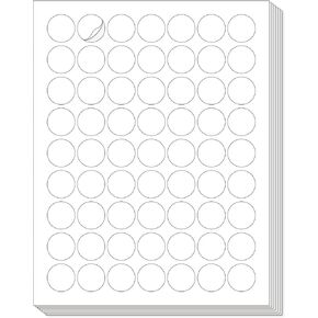 L LIKED 1'' Diameter Round Printable Matte Sticker Labels for Laser/Inkjet Printer, White Blank Circle Stickers, Strong Adhesive (25 Sheets, 1575 Labels)