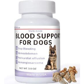 Iron for Dogs with Anemia, Support Blood Health, Yunnan Sanqi Powder for Hemangiosarcoma, Hemoabdomen, Pericardial Effusion, Cancer Bleeding, Nose Bleed, Bloody Stools, Blood Support for Dogs, 3.5 Oz