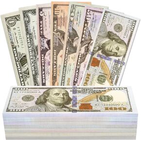 420 Pieces Prop Money Copy Money Movie Play Money for Board Games, Magic,Videos, 7 Denominations: $100, $50, $20, $10,$5,$2,$1