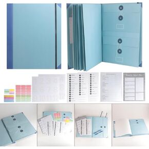 Document Organizer Folio,Binder Organizer, in Case I Go Missing Binder, Important Document Organizer, Document Organizer with Pockets File Home School Office Supplies (Khaki)