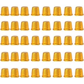 40Pcs Golden Sewing Thimbles Sewing Quilting Metal Thimbles DIY Craft Finger Protectors(Golden)