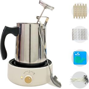PICASORT Candle Making kit with Wax Melter - Candle Making Supplies,Hot Plate,Melting Pot,Thermometer,DIY Kits for Beginners