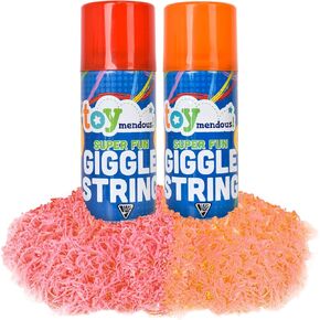 Giggle String 2-Pack 3 oz. Stretchy Party String, Bright Colored Celebration Streamers, Non-Toxic, Party Favor for Kids and Adults, Shoots Over 15 Feet!