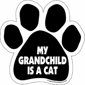 Paw Car Magnet ، حفيدتي هي قطة ، 5-1/2 بوصة من 5-1/2 بوصة