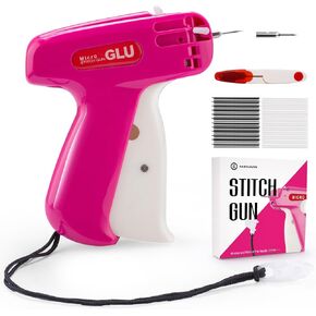 Glu Stitch Gun للملابس ， غرزة ميني غرز ميني ， غرزة بندقية يدويًا سريعًا وسهلًا ， يشمل إبران من الفولاذين ， 1 مقص مفيد ， 1500 أسود و 1500 من السحابات الدقيقة البيضاء ， سهلة اللعب أو الاستخدام (2900) in Kuwait