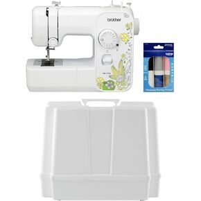 Brother SM1704 17-Stitch Free Arm Sewing Machine, and Hard Plastic Storage and Carry Case, Premium Sewing Thread 6-Pack Included