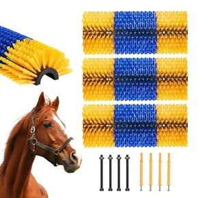 VEVOR Livestock Scratching Brush, 2 Pcs Horse Brush with 4 Screws, 17.1 x 7.5 in Cow Scratcher, for Back Itch Relief & Keep Cleaning, Grooming & Scratching Post Brush for Horse, Pig, Cattle Supplies