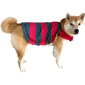 ComfyCamper Red and Green Striped Ripped Cape for Dogs - Small Large XXL Cosplay Halloween Costumes Christmas, M