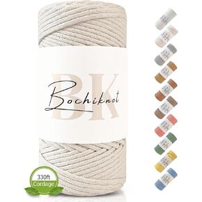 BOCHIKNOT Braided Macrame Cord 4mm x 109yds - Metallic Cotton Rope for Macrame Knotting, Wall Hangings, Plant Hangers, and Crafts - 4mm Macrame Cord Braided (Color, Metallic Army Green & Gold)