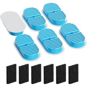 Cat Water Fountain Filters: 12 Cat Fountain Filters Replacement for TOONIOOS W2 - Pet Fountain Filters - 3 Months Set of Pet Water Fountain Filter - 6 Carbon Filters + 6 Sponges Filters