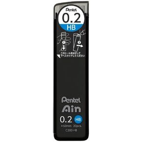 Pentel Ain Leads Refill for Mechanical Pencil | 0.2mm | HB | 20pcs