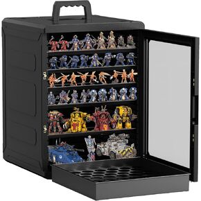 TOPQM Modular Miniatures Storage and Transport Case with 6 Trays & 52-Well Paint Rack