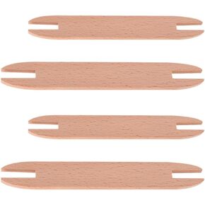 HOODANCOS Wooden Weaving Shuttle 4 Pc DIY Sweater Scarf Tapestry Weaving Sticks, Wood DIY Weaving Tool, Sewing Accessories for DIY Knitted Sweaters Scarves