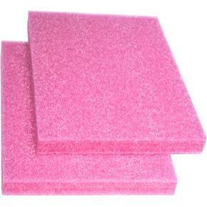 (2-Pack) Anti-Static Foam Block 11.75" x 8.5" 1-1/8" Thick Pink Polyethylene Sheets - Insulation Foam, Craft Foam, Foam Pad - Ideal for Packing, Crafting, and More